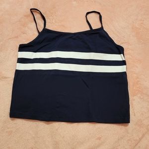 Faye striped navy crop top